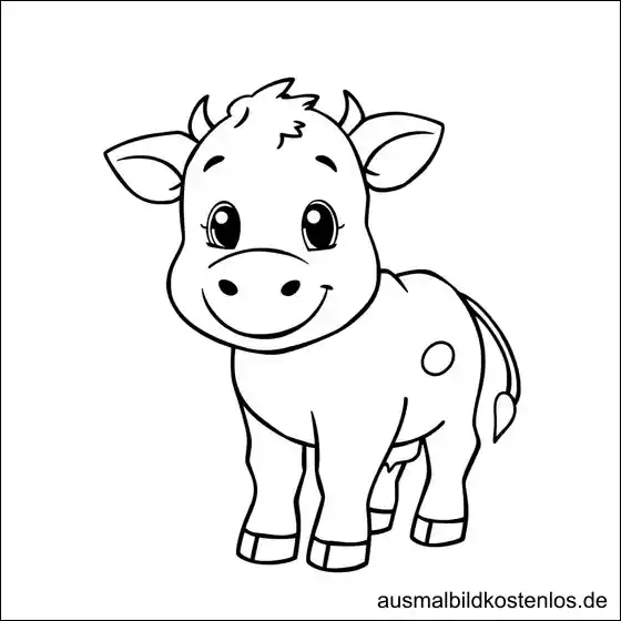 Lustiges Kuh-Ausmalbild gratis