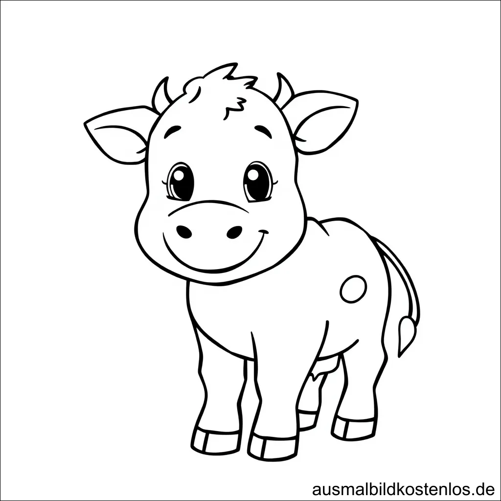 Lustiges Kuh-Ausmalbild gratis