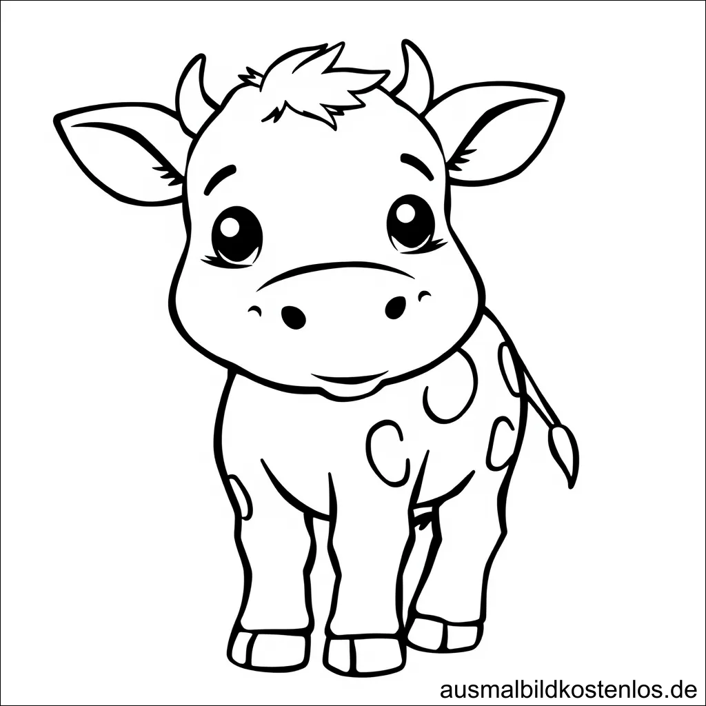 Kuh Ausmalbild – Süßes Tier zum Ausmalen