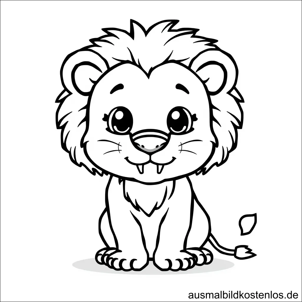 Ausmalbild Vorschule Löwe - einfache Malvorlage für Kinder zum Ausdrucken