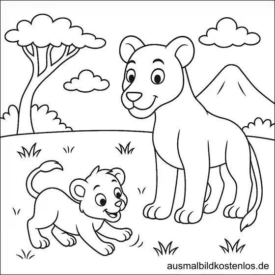 Löwe Malvorlage zum Ausmalen – Kostenlos