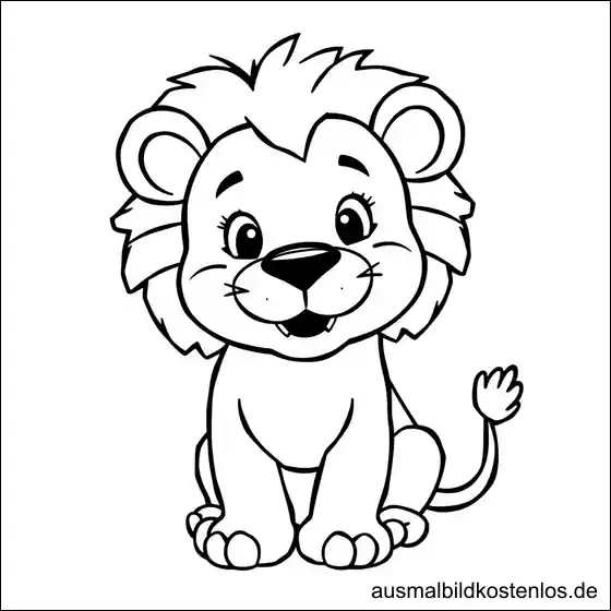 Löwe Mädchen Ausmalbild Einfach