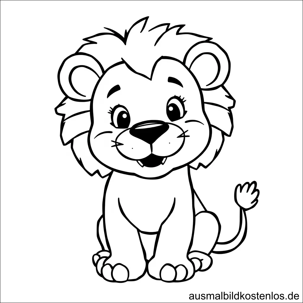 Löwe Mädchen Ausmalbild Einfach