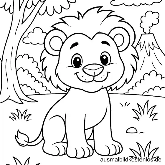 Löwe Ausmalbild – Kostenlos zum Drucken