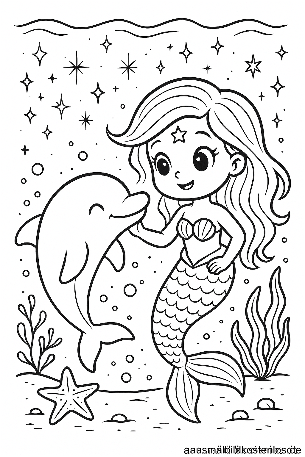 Meerjungfrau mit Delfin