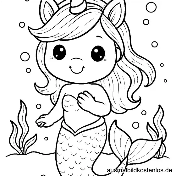 Meerjungfrau mit Einhorn-Horn