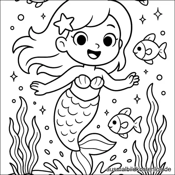 Meerjungfrau mit Fischen