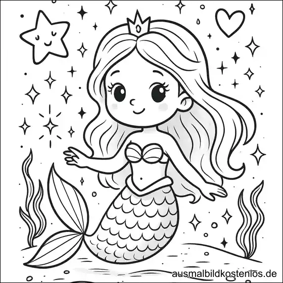 Meerjungfrau Prinzessin mit Krone