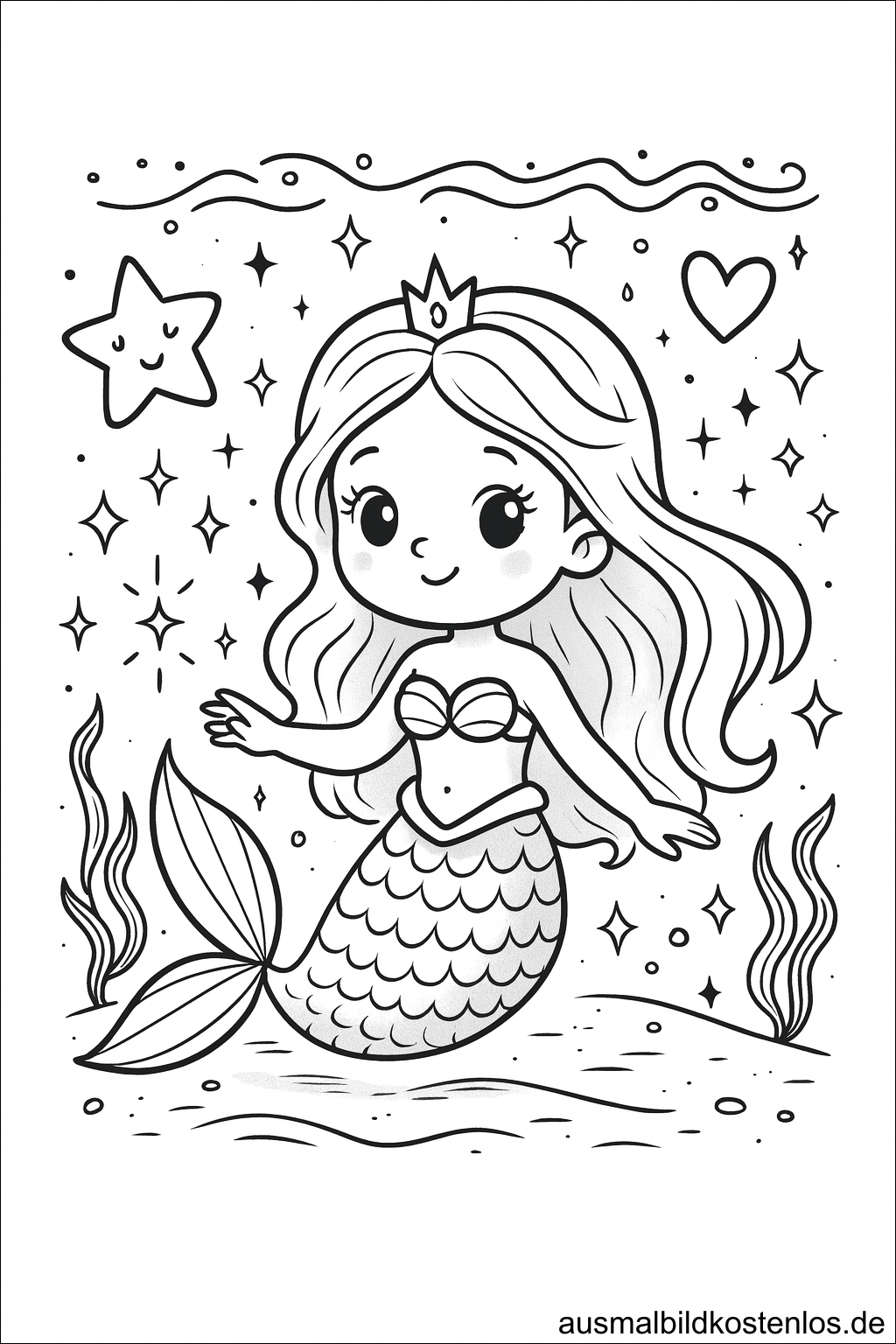 Meerjungfrau Prinzessin mit Krone