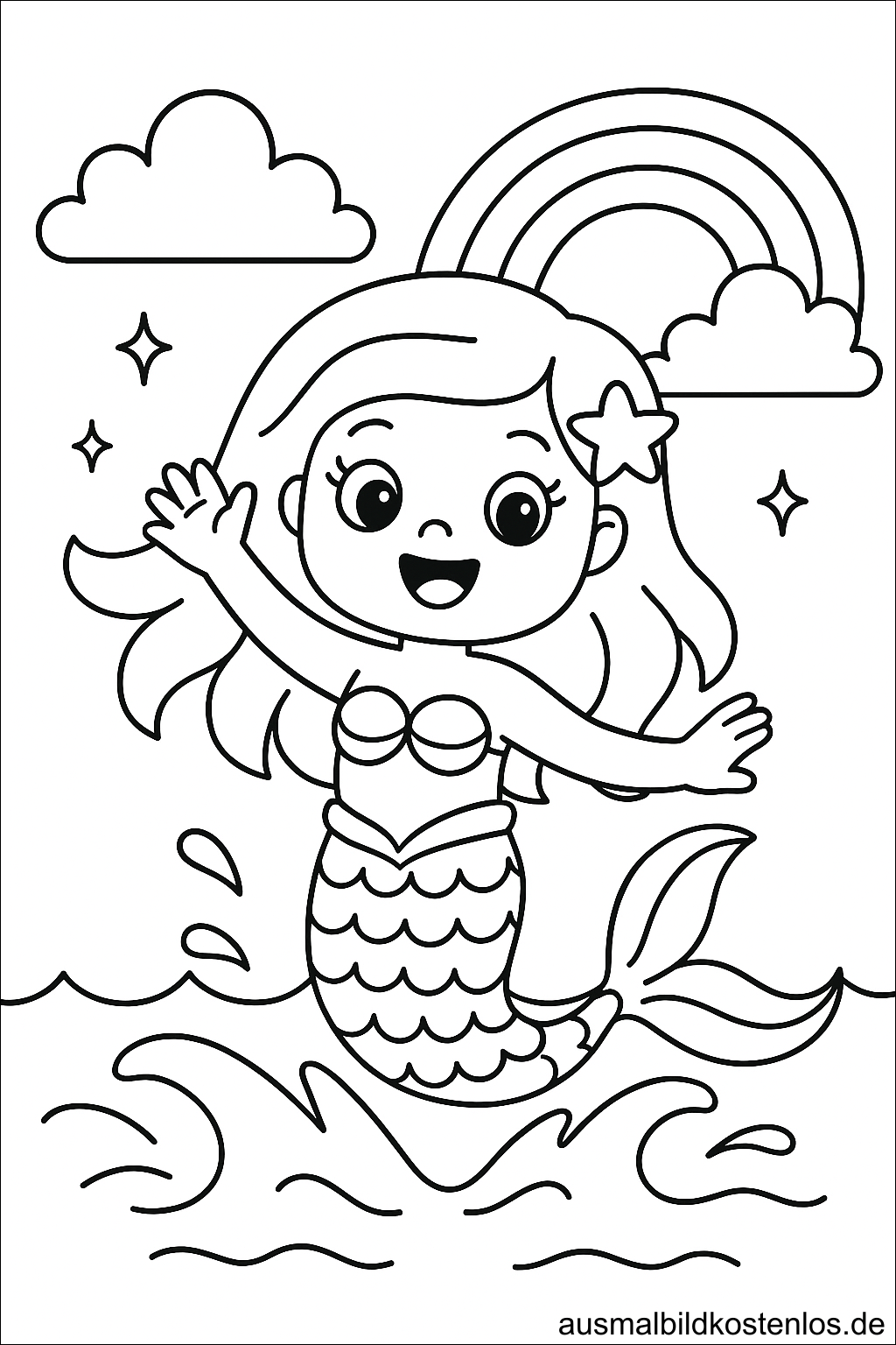 Meerjungfrau mit Regenbogen