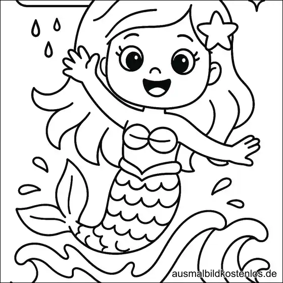 Meerjungfrau springt aus dem Wasser