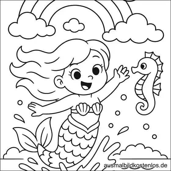 Meerjungfrau mit Seepferdchen