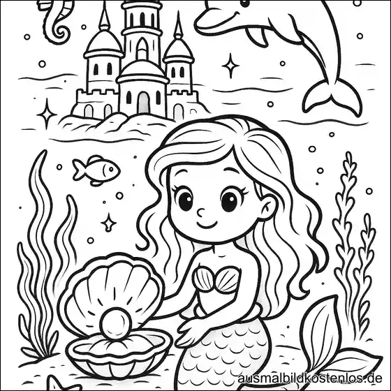 Meerjungfrau vor Atlantis mit Delfin