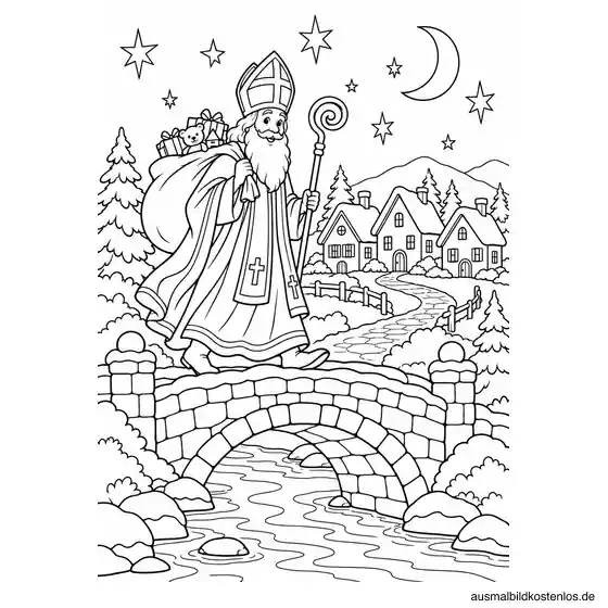 Nikolaus unterwegs unter Mond und Sternen