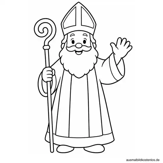 Winkender Nikolaus mit Bischofsstab