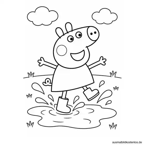 Peppa Wutz springt in die Pfütze