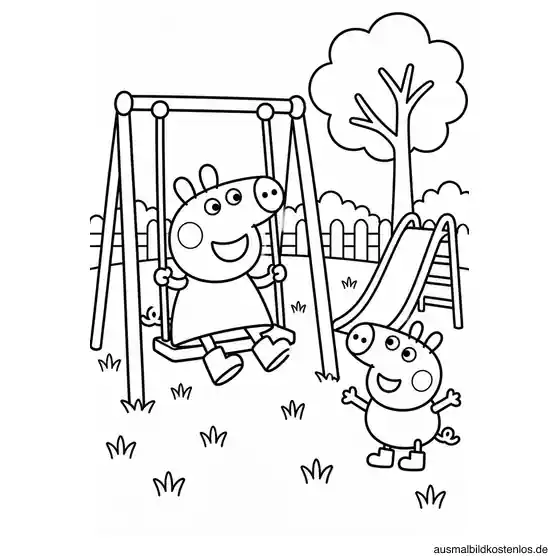 Peppa Wutz spielt auf dem Spielplatz