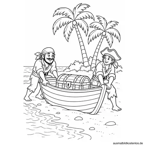 Piraten landen auf einer Insel