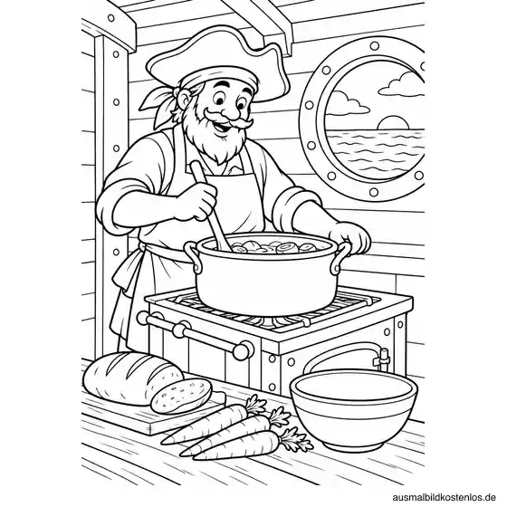 Piratenkoch in der Schiffsküche