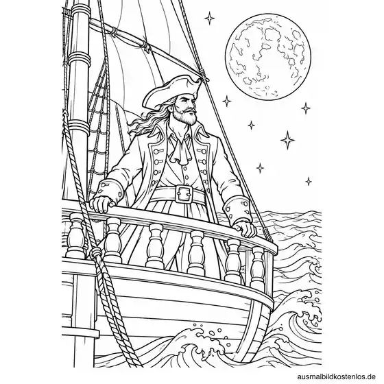 Piratenschiff unter dem Sternenhimmel