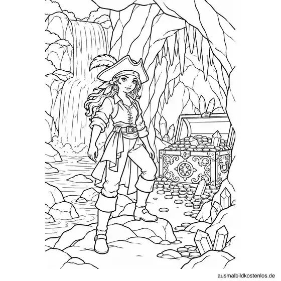 Piratin entdeckt eine Schatzhöhle