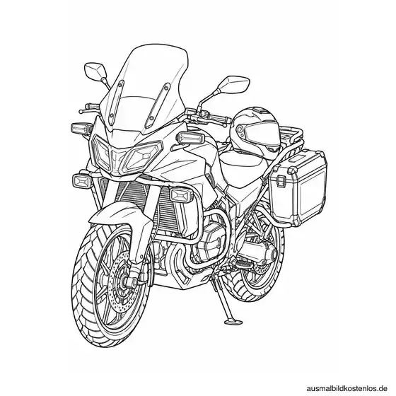 Polizeimotorrad mit Helm zum Ausmalen