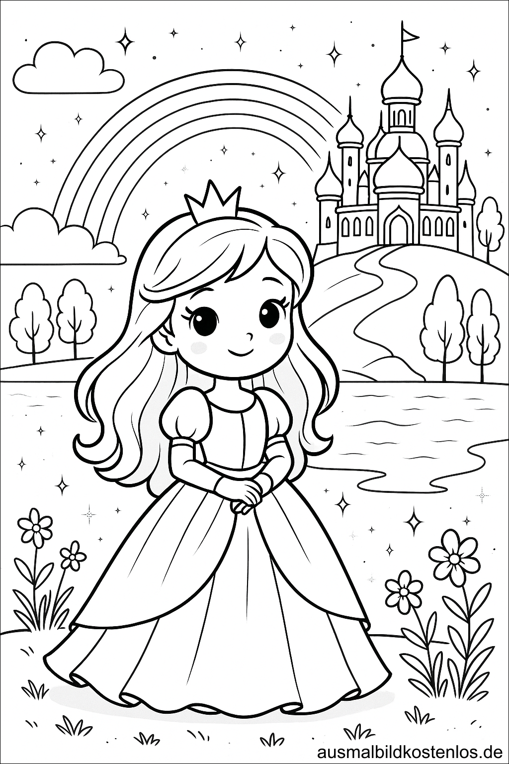 Prinzessin mit Schloss & Regenbogen