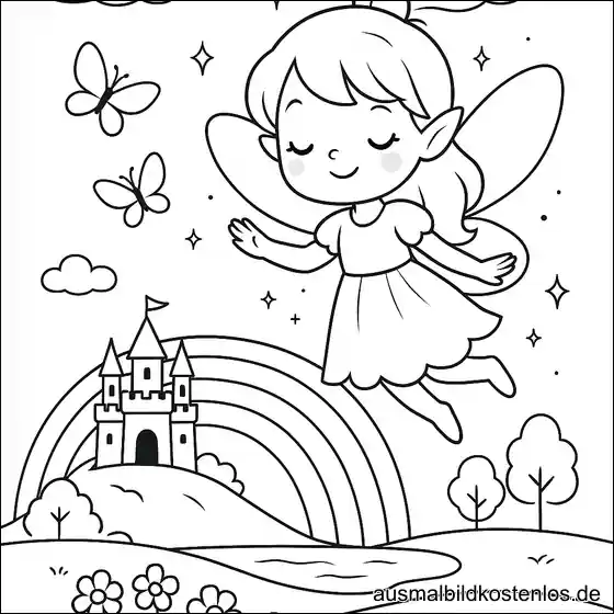 Fee über Regenbogen