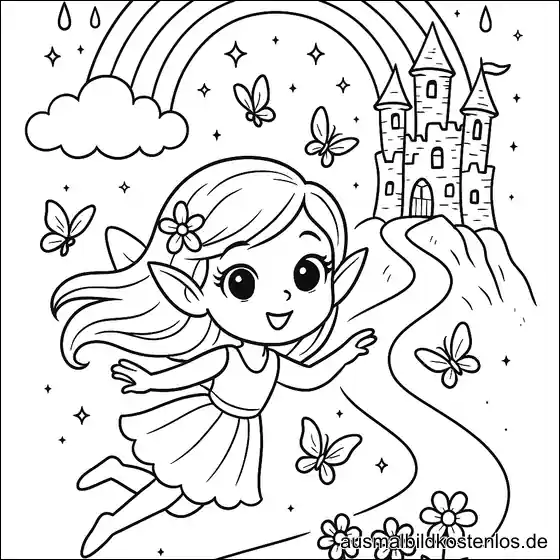 Fee mit Schmetterlingen