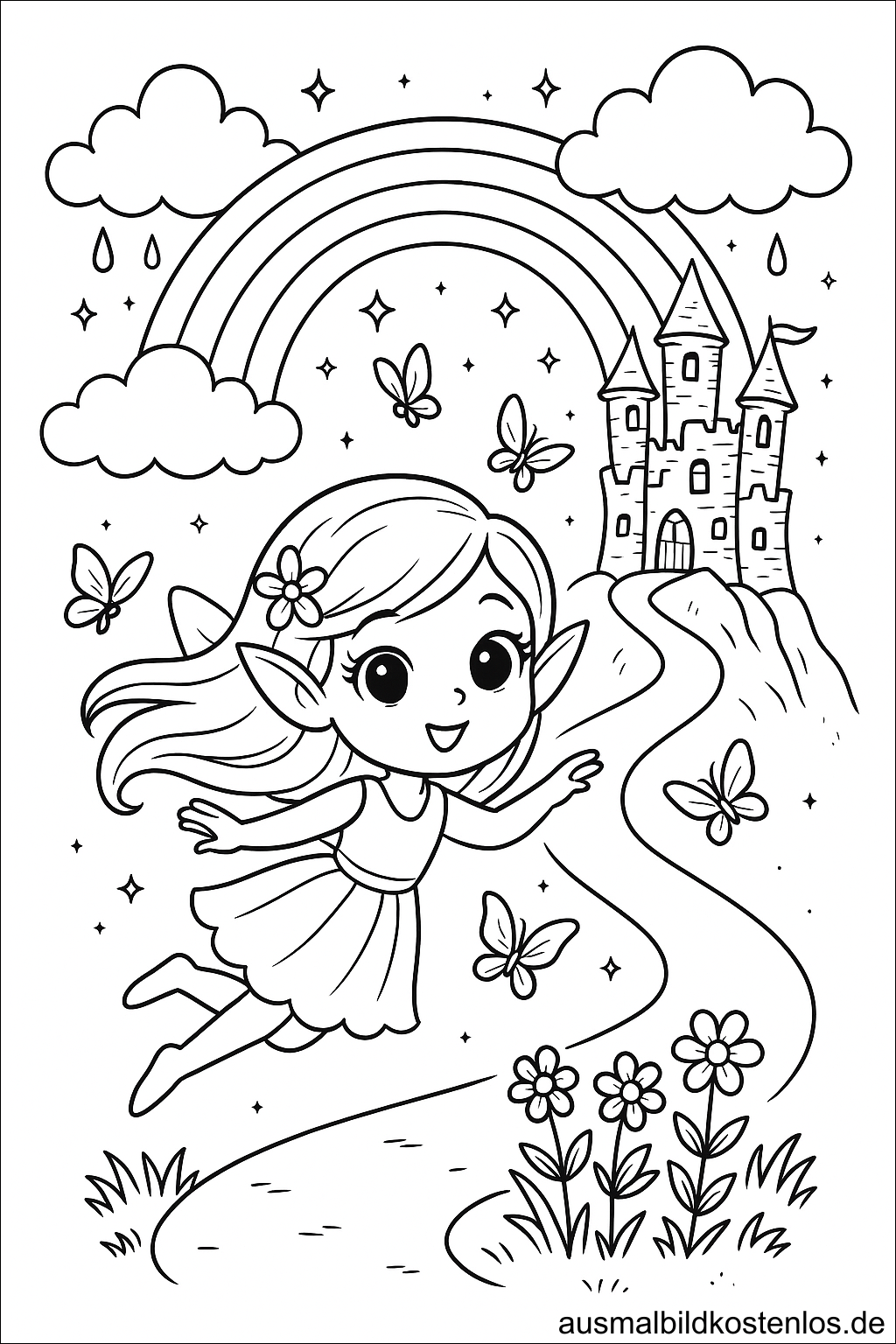 Fee mit Schmetterlingen