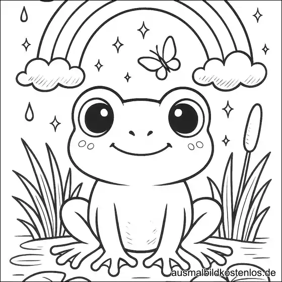 Frosch mit Regenbogen