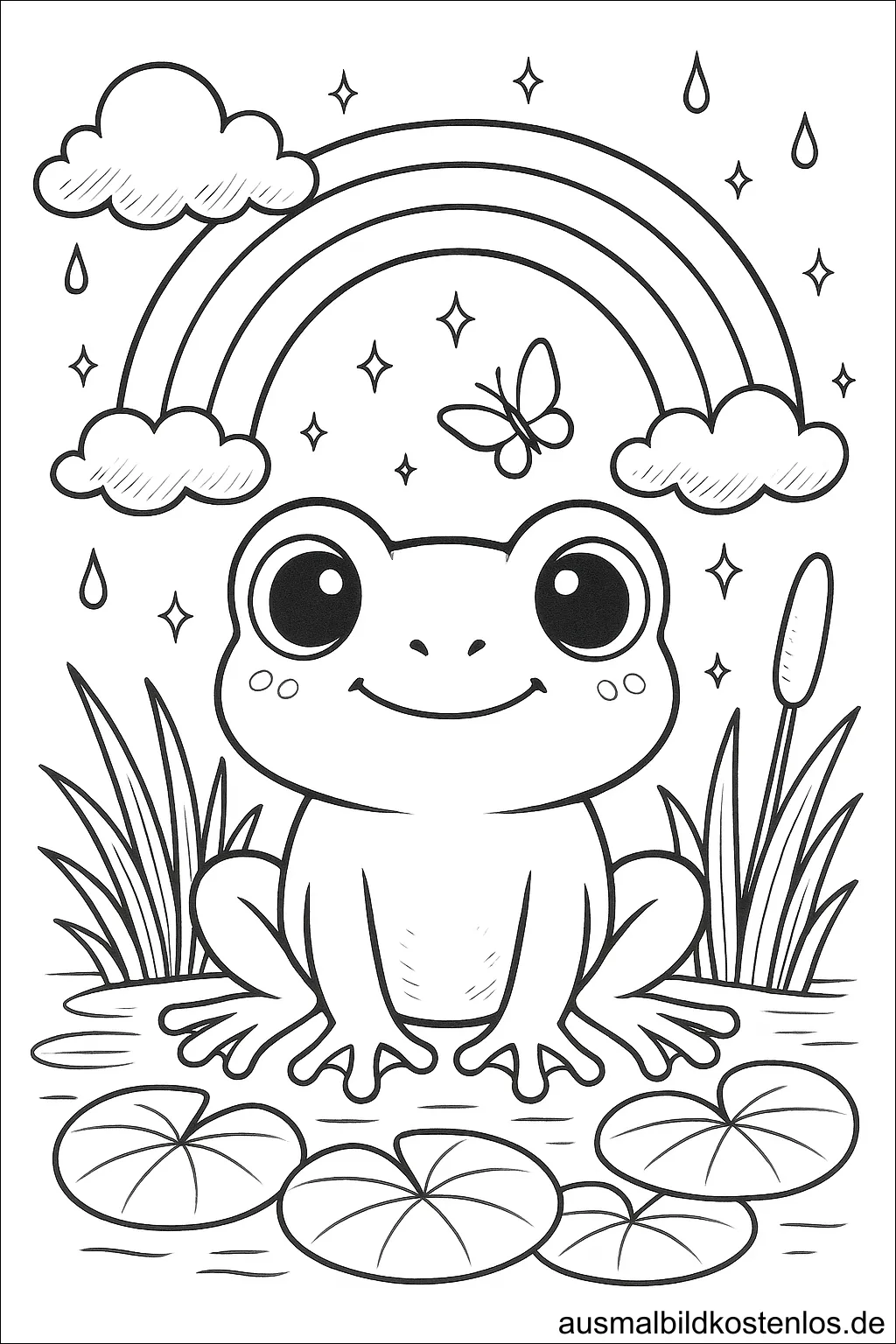 Frosch mit Regenbogen