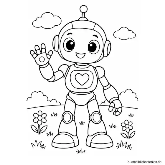 Freundlicher Roboter im Park