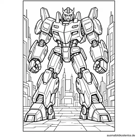 Riesiger Mecha in der Stadt