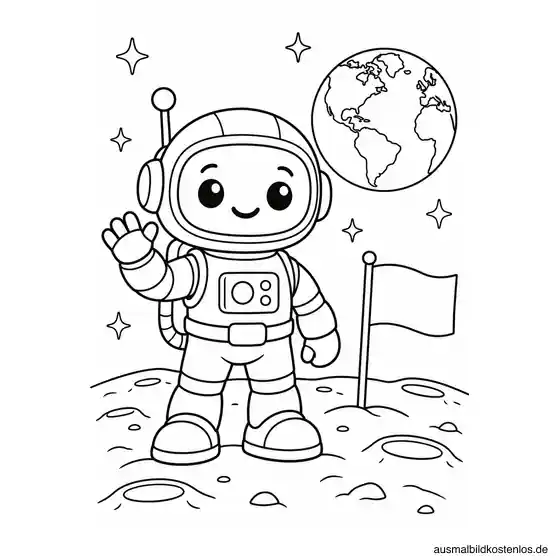 Roboter Astronaut auf dem Mond