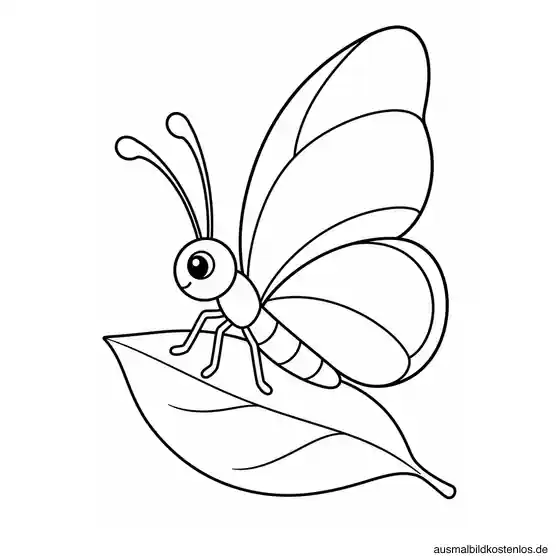 Schmetterling auf einem großen Blatt