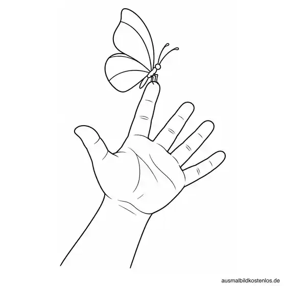 Schmetterling auf einer offenen Hand