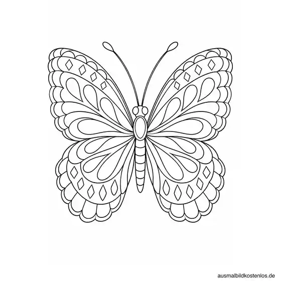 Schmetterling mit geometrischen Flügelmustern