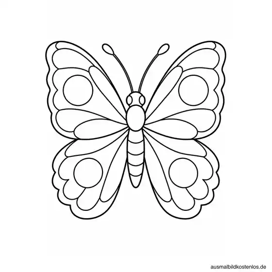 Schmetterling mit großen Kreisflächen auf seinen geöffneten Flügeln