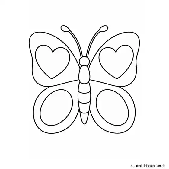 Einfacher Schmetterling mit Herzmustern