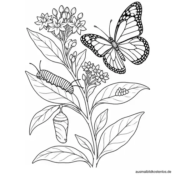 Vom Ei zum Schmetterling an einer Pflanze