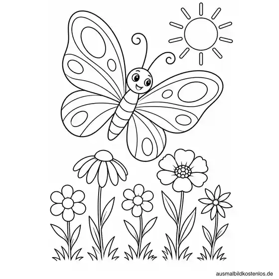 Schmetterling über der Blumenwiese