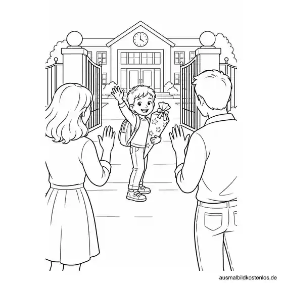 Mit der Familie am Schultor ankommen