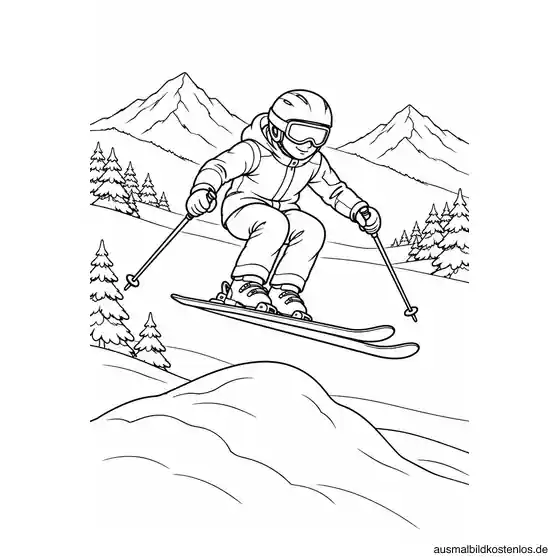 Kleiner Skisprung auf der Piste