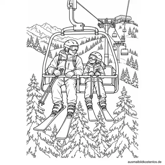 Mit dem Sessellift zum Skifahren