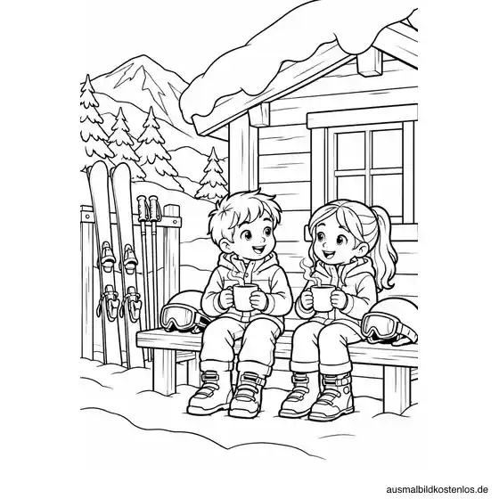 Skipause vor der gemütlichen Hütte
