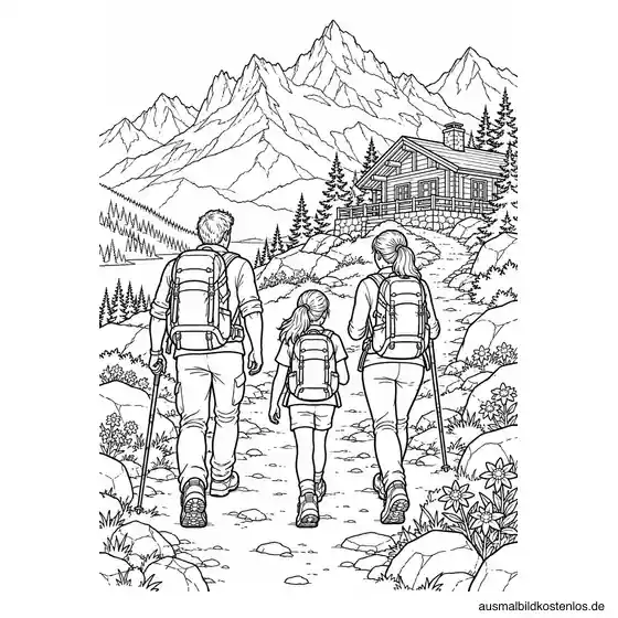 Familienwanderung zur Berghütte