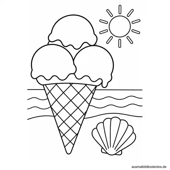 Ein großes Eis am Urlaubsstrand