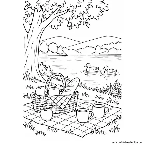 Eine Picknickpause am See