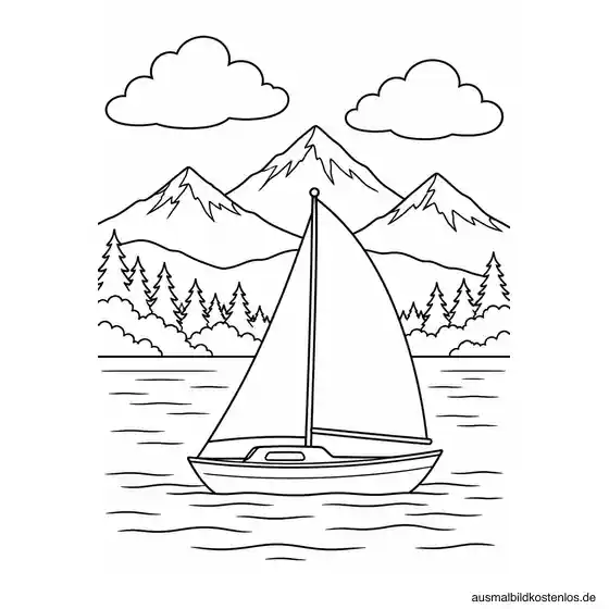 Segelausflug auf dem Bergsee